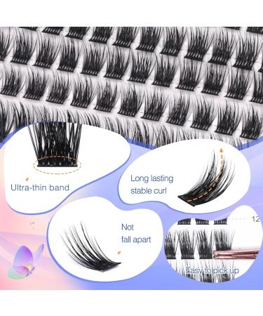 LZM C Curl Individual Eyelashes | 8-14mm Natural Look Fake Lashes | Reusable DIY Cluster Eyelashes | Viola Mix - Buy Online on GoSupps.com