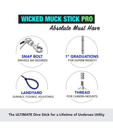 WICKED Muck Stick Pro Pointer Stick | Precision Forged Stainless Steel Shaft | Threaded Camera Mount | 360 Degree Swivel Snap Bolt - Buy Online on GoSupps.com