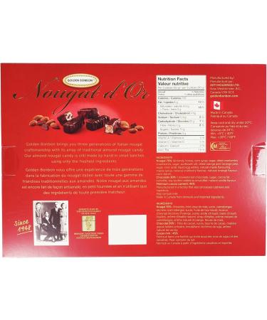 Golden Bonbon Nougat d Or Dark Belgian Chocolate Covered Honey Almond Nougat Assorted Nougat Candy Individually Packed Gluten Free Nougat Full of Almonds Halal Certified 225 Grams - Buy Online on GoSupps.com