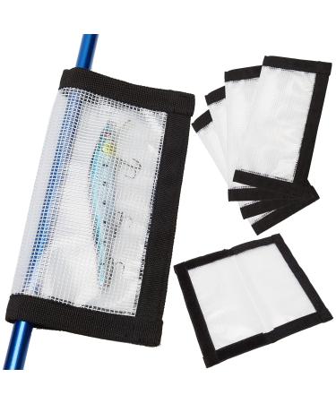 MOOCY Fishing Lure Covers for Rod, Fabric Hook Protectors Wraps (Clear - 4PK) Black - 4PK