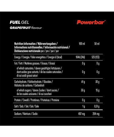 Powerbar - Black Line - Fuel 30 Gel - Grapefruit - 12x50ml - Gel nerg tique riche en glucides - Sans caf ine Pamplemousse - Buy Online on GoSupps.com