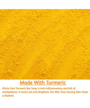Olivia Care Turmeric Bar Soap - 100% Natural Vegan & Organic Exfoliating Soap for Face & Body - Hydrate, Moisturize & Deep Clean - Triple-Milled - 8 OZ - Buy Online on GoSupps.com