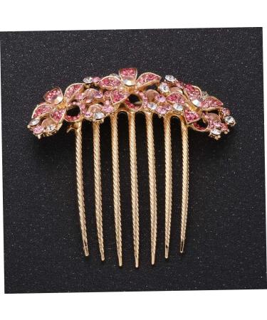 Angoily Womens Barrettes for Hair Wedding Hair Clip Flower Hair Accessories Hair Gems for Women Prom Hair Accessories Women Headpiece Bridal Tiara Pink Hair Piece Diamond Bride - Buy Online on GoSupps.com
