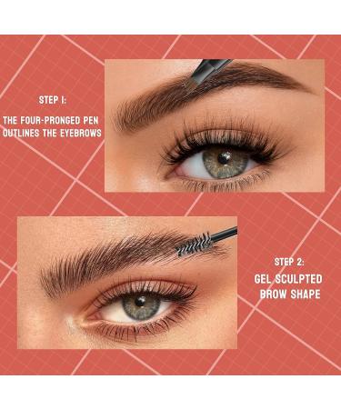 2-In-1 Double-End Eyebrow Shaping Pen & Gel - Waterproof Long-Lasting Light Brown Brow Makeup - Buy Online on GoSupps.com