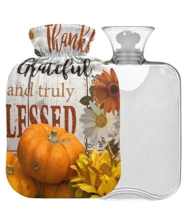 NAANLE Festive Thanksgiving Pumpkin Heat bottle MITEVED Transparent hot water bottle Heat bottle for bed Handfoot Warmer pain relief warmth and cold therapy Small 1l