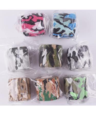 BQTQ 2 Inch Camouflage Cohesive Bandage Tape - 8 Rolls, Self Adherent Stretch Bandage for Ankle Sprains, Swelling in 8 Camo Colors - Ideal for Humans and Animals - Buy Online on GoSupps.com