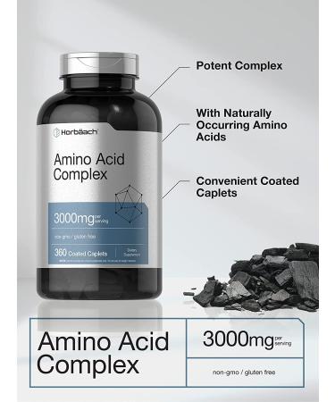 Amino Acid Complex 3000mg | 360 Caplets | Non-GMO & Gluten Free | Horbaach - Buy Online on GoSupps.com