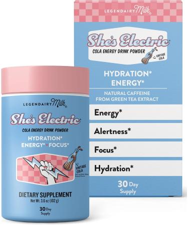 Legendairy Milk Mane Event Hair Growth Vitamins + She s Electric Clean Energy Electrolyte Drink Mix for Women - Buy Online on GoSupps.com