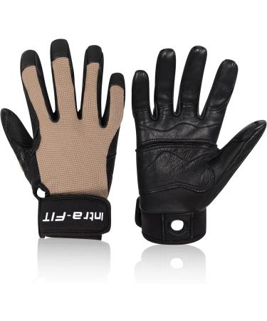 Buy Intra-Fit Climbing Gloves - Durable Goat Leather Work Gloves for Abseiling Mountaineering & Outdoor Sports - Size 7/M - Buy Online on GoSupps.com