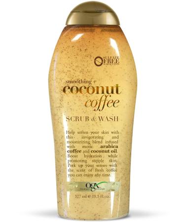 OGX Coffee Scrub and Wash, Coconut 19.5 Fl Oz 19.5 Fl Oz (Pack of 1)