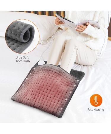 Snailax Heating Pad & Foot Warmer - 6 Temp Settings, Auto Shut Off - 17x33 Grey - Buy Online on GoSupps.com
