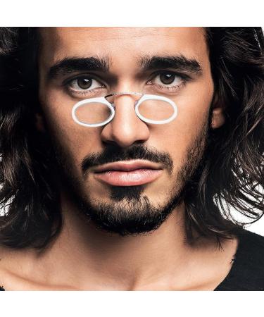 Kokobin Unisex Reading Glasses +3.5 - Compact Mini Nose Clip Visual Aid for Easy Reading - Slide-Resistant & Handy (White) - Buy Online on GoSupps.com