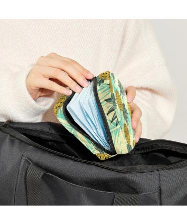 Multi-Colored Pineapple Leaf Sanitary Napkin Storage Bag - Portable Period Pouch for Women & Teen Girls - Buy Online on GoSupps.com