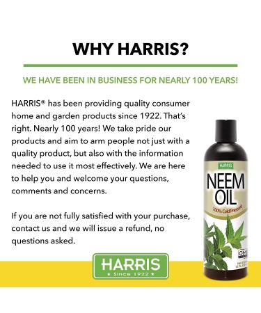 Harris Neem Oil 100% Cold Pressed Concentrate for Plant Spray - High Azadirachtin Content - OMRI Listed for Organic Use - 12oz - Buy Online on GoSupps.com