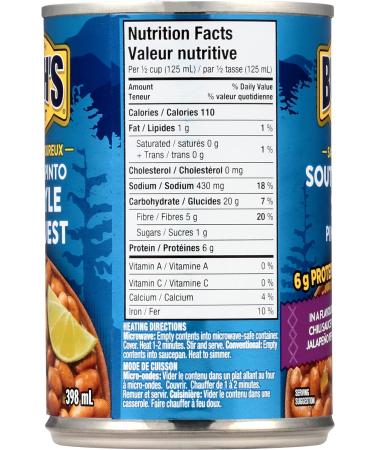 Bush's Best Bush's Southwestern Style Pinto Beans 398 Ml 398 milliliters Southwestern Style Pinto Beans 398 ml (Pack of 1) - Buy Online on GoSupps.com