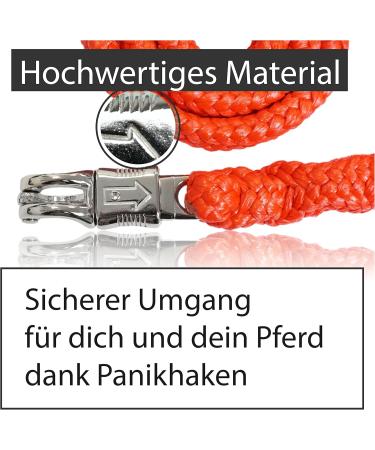Lead Rope with Panic Hook for Horses Ponies & Donkeys - 1.60m Stylish Designs (Red) - International Shipping Available - Buy Online on GoSupps.com