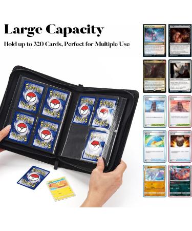 Fabmaker Premium Zip Trading Card Binder - 320 Card Capacity - Portable PU Card Collection Binder - Black - Buy Online on GoSupps.com