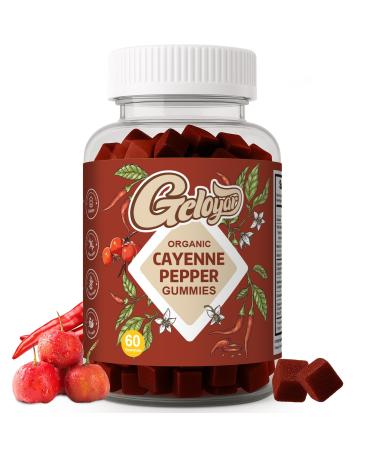 Cayenne Pepper Supplements Gummies Support Cardiovascular & Immune System with Hawthorn Berry Extract Herbal Wellness & Vitality Support Capsaicin for Energy & Metabolic Function 60 Counts