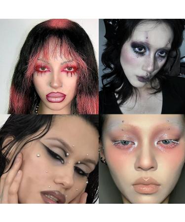 Face Gems Fake Piercings - Self-Adhesive Lip Nose & Eyebrow Stickers | Punk Y2K Makeup for Women & Men - Silver - Buy Online on GoSupps.com
