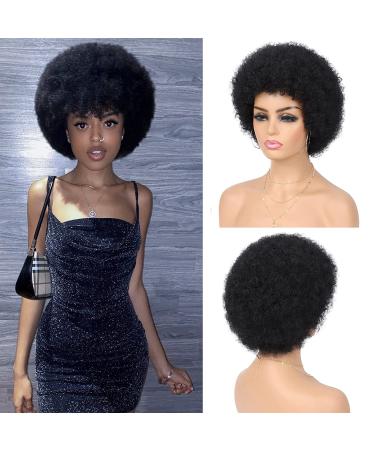 70s Afro Wig for Black Women - Bouncy & Soft Natural-Looking Full Wig for Daily Party Cosplay - G&T Wig (1B) - Buy Online on GoSupps.com