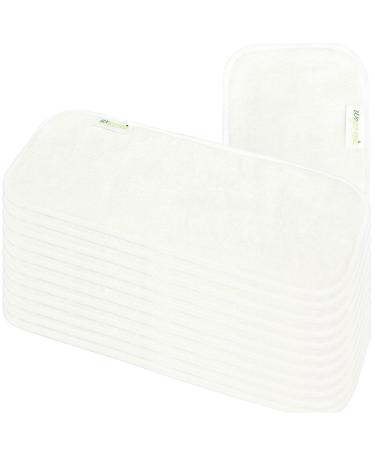 wegreeco Reusable Soft 4 Layers 12 Pack Bamboo Inserts for Baby Cloth Diaper,High Absorbing Washable Liners