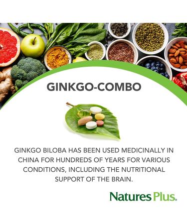 Nature's Plus Ginkgo-Combo - 90 Vegetarian Capsules for Mental Clarity & Focus - Buy Online on GoSupps.com