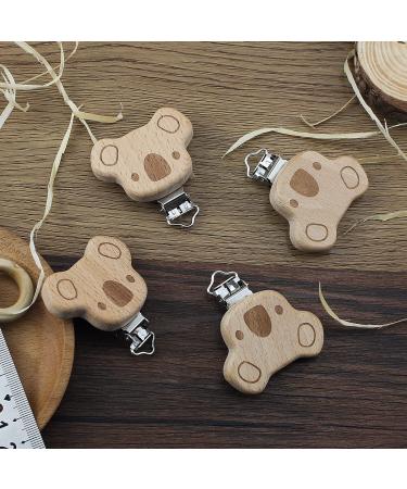 Artestar 6-Piece Wood Pacifier Clip Set | Chic Pacifier Chain Accessories for Babies - Buy Online on GoSupps.com