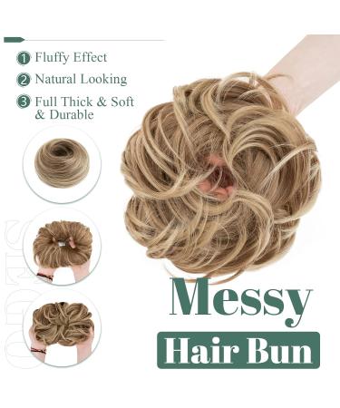 Buy Sego Hair Part with Rubber Band | Large Dutt Hair Tie for Women | Ponytail & Braid Extensions in Light Brown & Ashblond - International Shipping Available - Buy Online on GoSupps.com