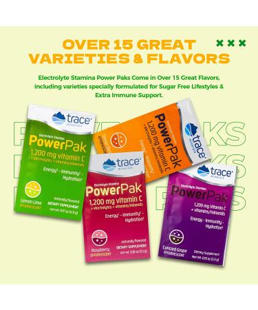 Trace Minerals Power Pak Electrolyte Powder with Vitamin C & Zinc - Lemon Lime Flavor, 30 Packets - Buy Online on GoSupps.com