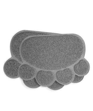 INFURIDER Cat Litter Mat Cute Paw Shape Pet Feeding Mat 15 x12 Cat Food Water Bowl Placemat Anti-Slip Puppy Cat Eating Dish Pad for Pet Accessories(2 Pack)