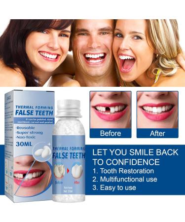 Buy WTTFC Instant Veneer Dentures & Temporary Dental Repair Set - Thermal Adhesive Pearls for Missing Tooth Attachment - Buy Online on GoSupps.com