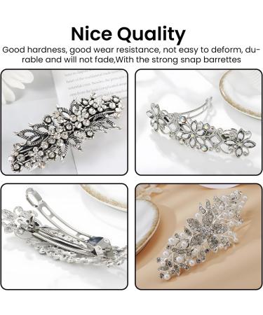 maxtachi Handmade Flower Rhinestone Hair Pins Wedding Hair Clip for Women Bride Wedding Hair Accessories for Women Bridal Wedding Party Gift - Buy Online on GoSupps.com
