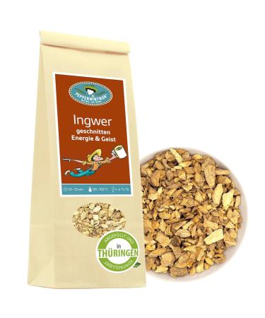 Ginger tea 60g - pure ginger root - Ayurvedic vitality tea - traditional - refreshing - easy sharpness - for body and mind - peppermintman ingwer 60 g