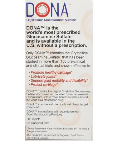 DONA Crystalline Glucosamine Sulfate 60 Caplets - Health and Beauty Supplement - Buy Online on GoSupps.com
