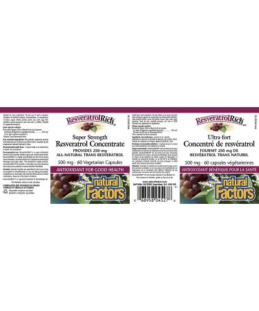 Natural Factors ResveratrolRich Super Strength Concentrate - 60 Vegan Capsules for Antioxidant Support - Buy Online on GoSupps.com