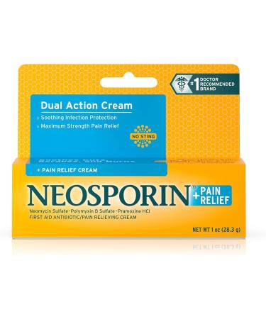 Neosporin + Pain Relief Cream Maximum Strength 1 oz - Fast-Acting Relief - Buy Online on GoSupps.com
