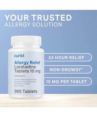 Curist Loratadine 10mg - 365 Count Non-Drowsy Allergy Relief Tablets | 24-Hour Antihistamine for Runny Nose Itchy Eyes & Sneezing - Best Allergy Medicine for Adults - Buy Online on GoSupps.com