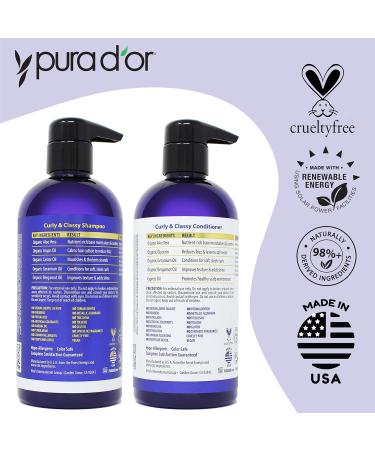 PURA D' OR Curly & Classy Hydrating Conditioner 16oz - Ultimate Definition & Bounce for Gorgeous Curls | Coconut & Kukui Oil Blend - Buy Online on GoSupps.com