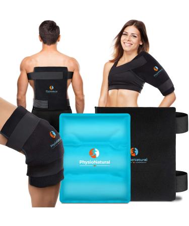 Universal Large Flexible Gel Ice Pack & Wrap - Cold Therapy for Your Hips Shoulders Elbow Back Knees Instant Pain Relief for Injuries Recovery Swelling Aches Arthritis Bruises & Sprains