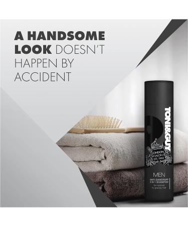 Toni & Guy Men Anti-Dandruff 2 in 1 Shampoo - Cleanses Greasy Hair, Soothes Itchy Scalp - 250ml (Pack of 1) - Buy Online on GoSupps.com