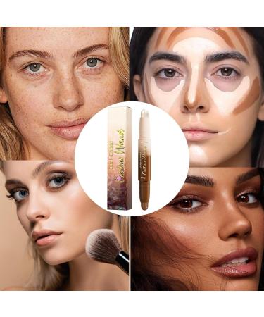 Highlighter Stick Double Sided Contour Stick 5G Luminizer Cream Concealer Waterproof Durable for All Day of Daily Life Universal - Buy Online on GoSupps.com