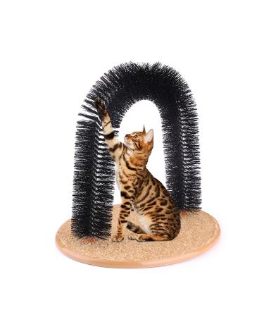 AikoPets Cat Arch Self Groomer with Cat Scratch Pad and Catnip - Interactive Grooming and Play Toy for Cats - Buy Online on GoSupps.com