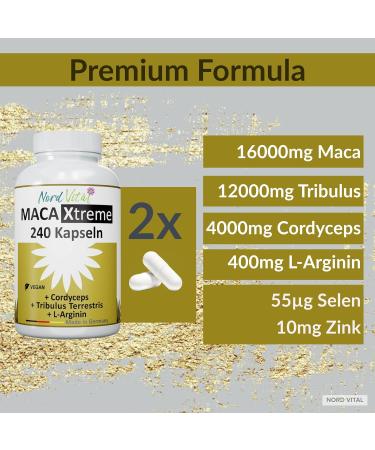 Buy Vegan Maca Gold Capsules - 240 High-Dose Capsules with Cordyceps L-Arginine Tribulus Zinc & Selenium - Made in Germany - International Shipping Available - Buy Online on GoSupps.com