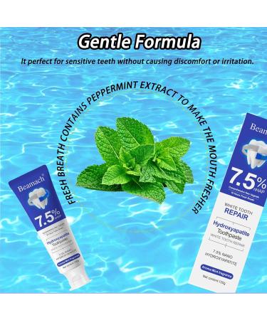 7.5% Hydroxyapatite Toothpaste Nano Hydroxyapatite Whitening Toothpaste for Enamel Protection & Tooth Strengthening Fluoride-Free Probiotic Formula with Gentle Mint Flavor & Fresh Breath (3) - Buy Online on GoSupps.com