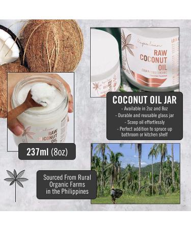 Organic Coconut Oil for Hair & Skin - Raw Extra Virgin, Cold Pressed with MCTs for Hair Growth - 8oz (Pack of 1) - Ideal for Body Care, Haircare, Babies, Dogs & Pets - Buy Online on GoSupps.com