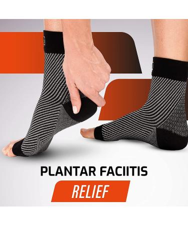 Fit Nation Plantar Fasciitis Support Socks (2 Pairs) - Ultimate Compression Sleeves for Aching Feet - L-XL Black - Buy Online on GoSupps.com