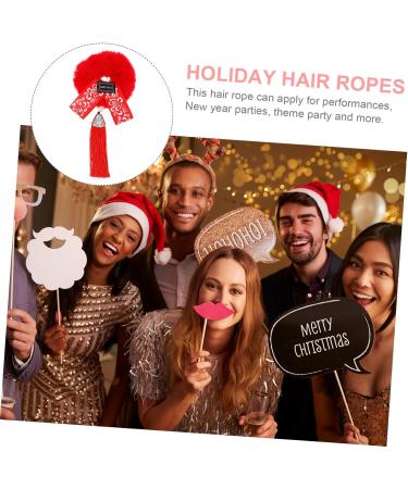 FRCOLOR 6 Pairs New Year Headdress Hair Scrunchies Elastic Hair Rope Red Ponytail Holder Hair Elastic Bracelet Ribbon Bands Kid Hair Ties Tassel Hair Rope Hair Ring Miss Zinc Alloy Girl - Buy Online on GoSupps.com