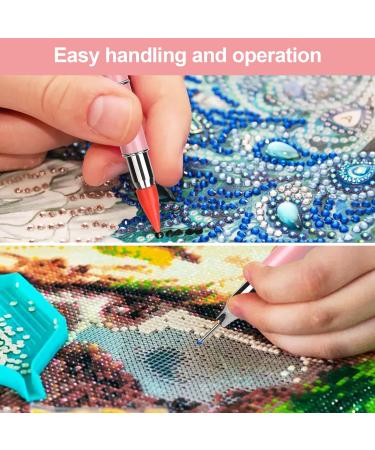 Omsscun 3 Pcs Rhinestone Picker Tool Dual-Ended Rhinestone Pen Rhinestone Applicator Gem Pick up Tool with Wax and Stainless Steel Heads for DIY Nail Art Diamond Painting (White + Pink + Blue) - Buy Online on GoSupps.com