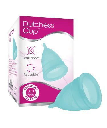 DUTCHESS Menstrual Cup - Reusable, Soft, Medical-Grade Silicone Period Cups - Easy to Clean Tampon and Pad Alternative - Blue, Large Blue Large (Pack of 1)