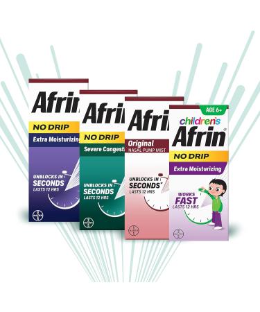 Afrin No Drip Severe 12 Hour Nasal Decongestant Pump Mist - 0.5 ounce 0.5 Fl Oz - Buy Online on GoSupps.com